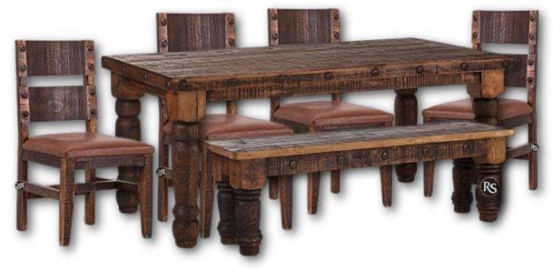 RUSTIC 6 FT SANTA RITA DINING SET - The Rustic Mile
