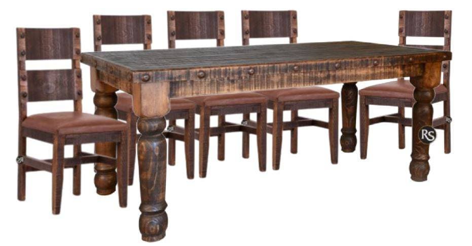 RUSTIC 8 FT SANTA RITA DINING SET - The Rustic Mile